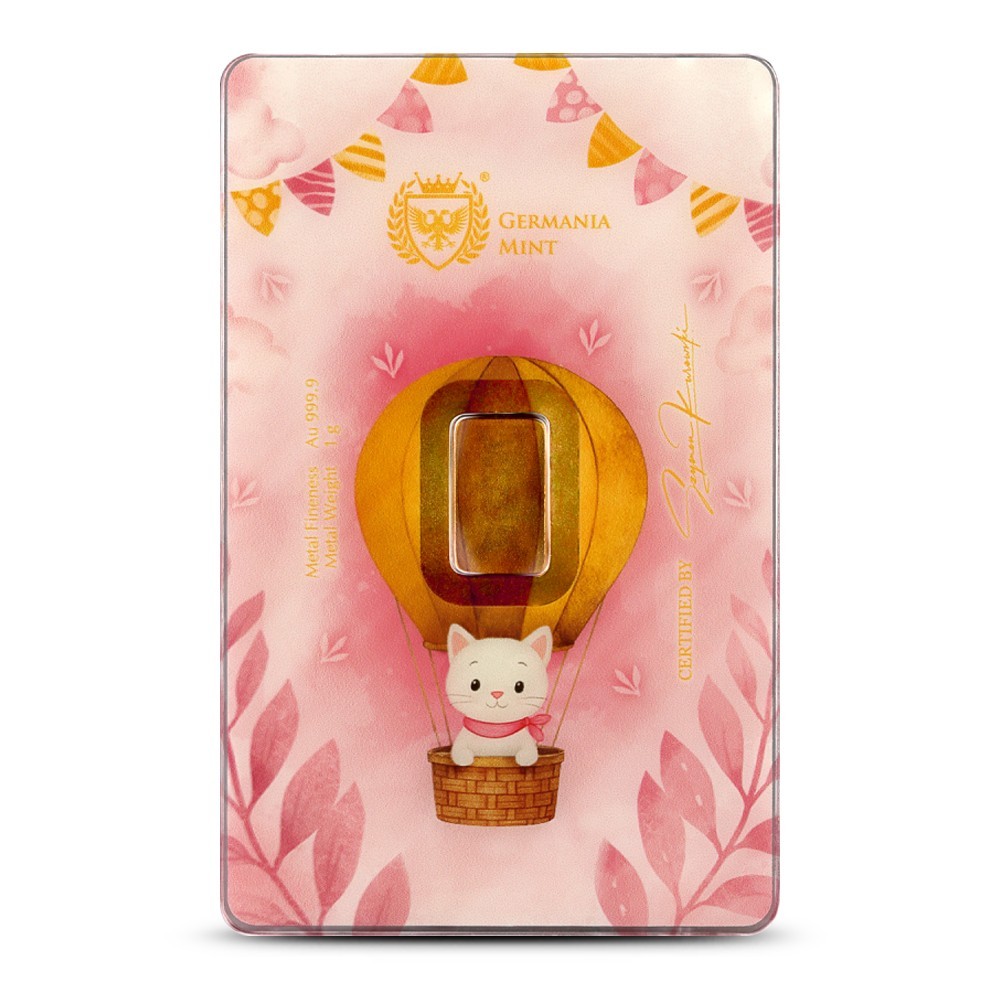 1 Gram Germania Mint Newborn Girl Gold Bar (New w/ Assay)