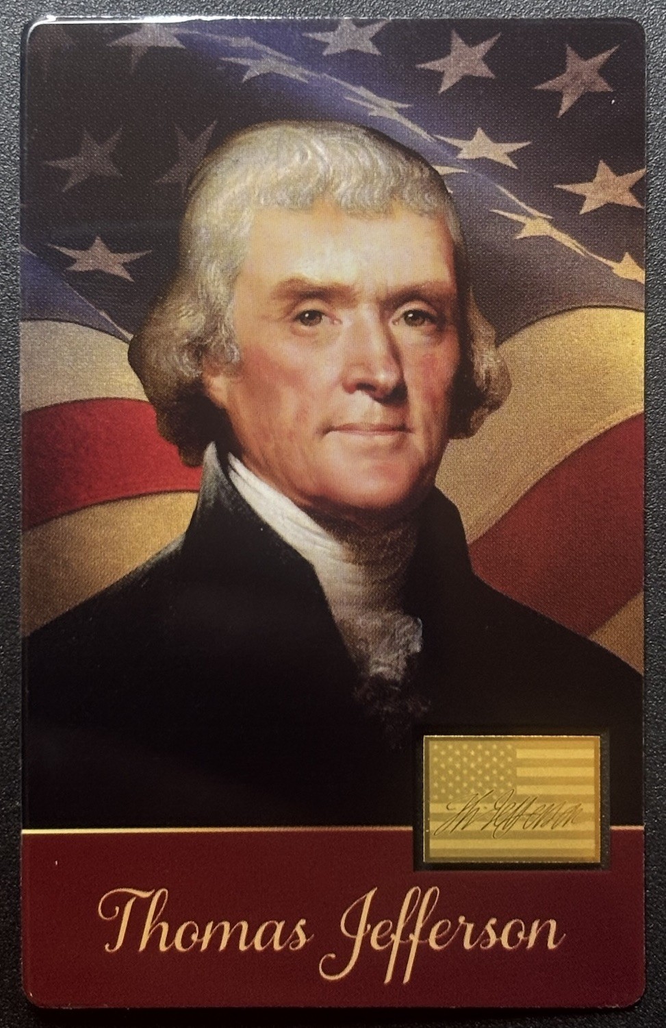 Thomas Jefferson 1/1000 Oz Gold Coin $12 Liberia in Card 50,000 Mintage