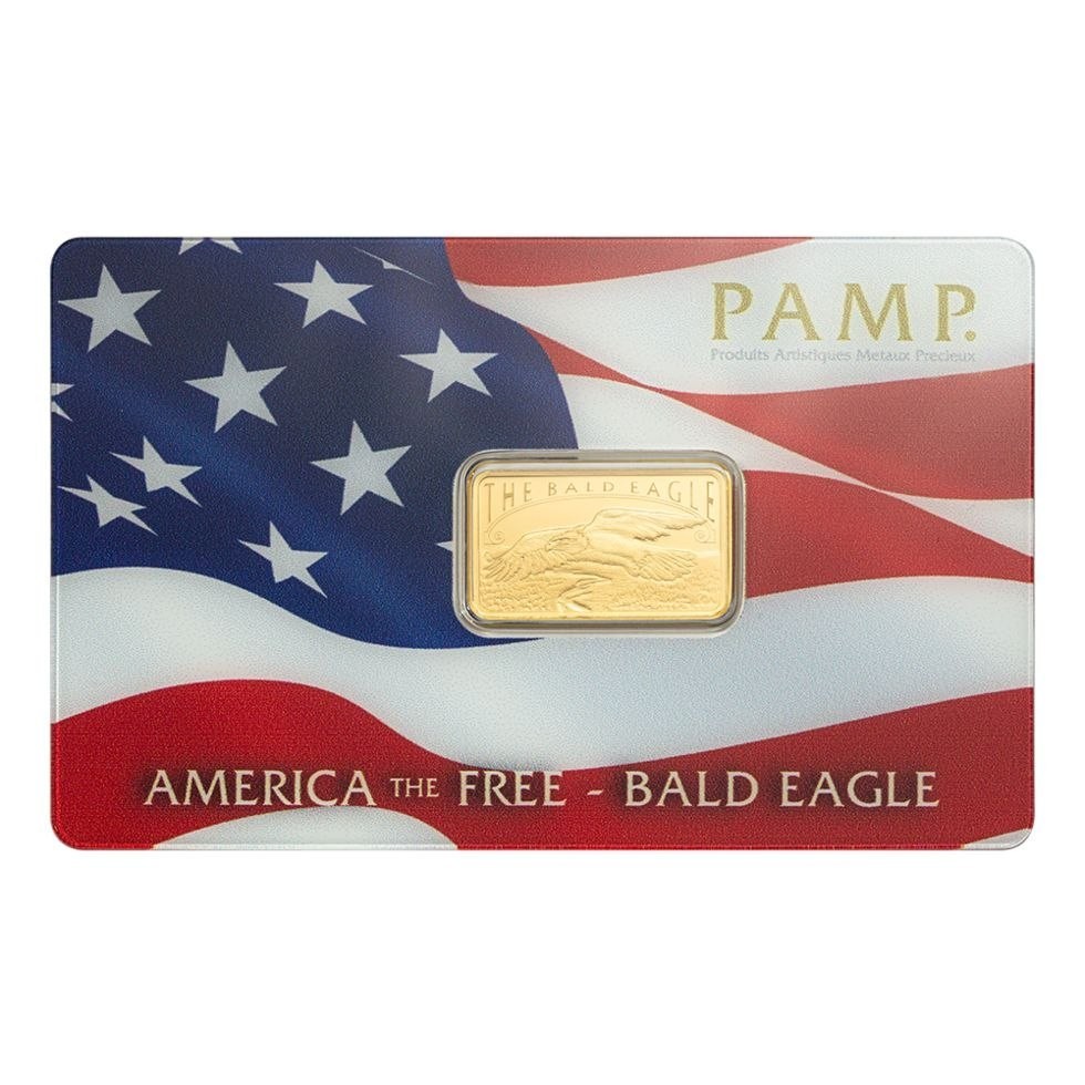 PAMP America the Free – Bald Eagle 5g Gold Bar – In Assay