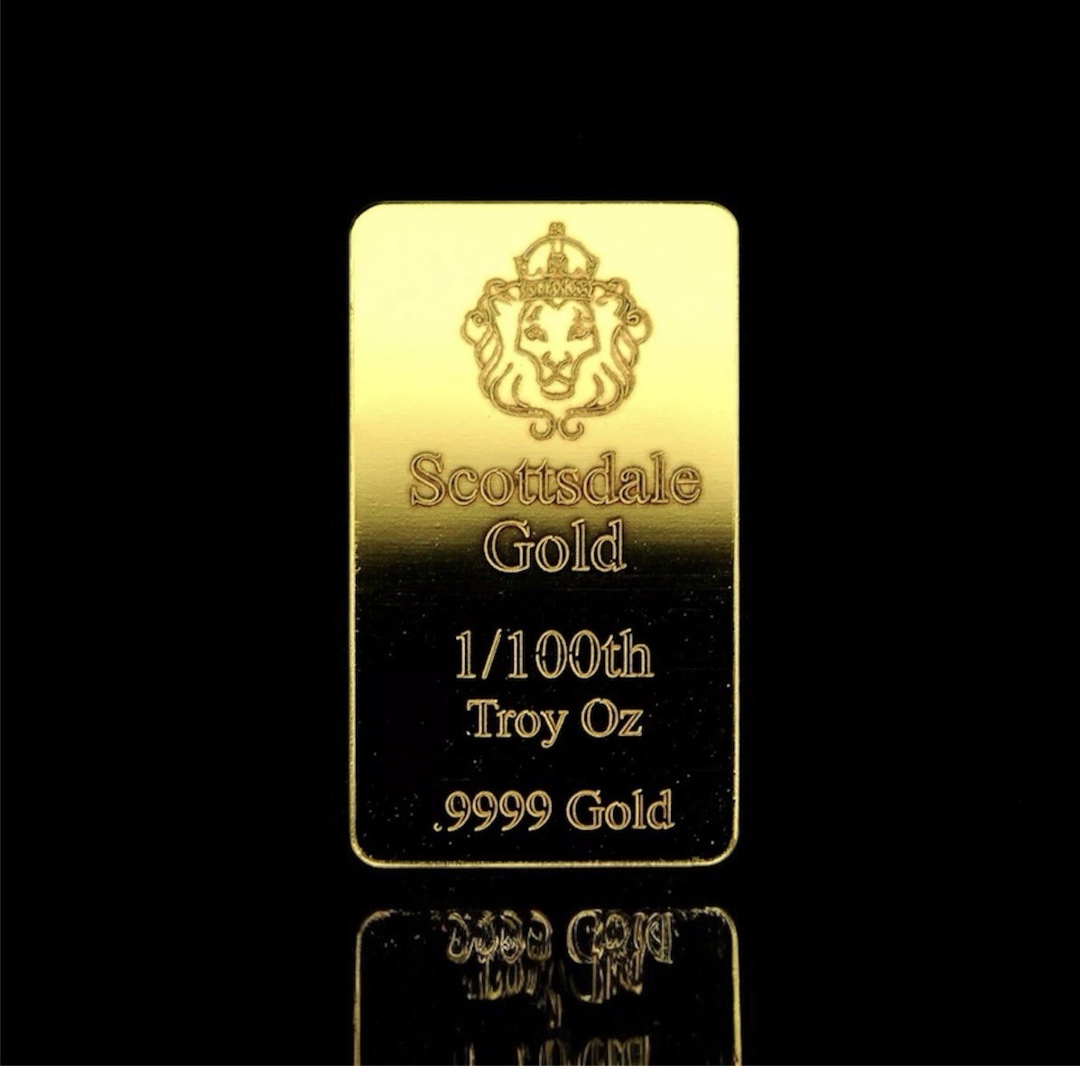 1/100 OZ SCOTTSDALE MINT 24K GOLD BULLION BAR BU