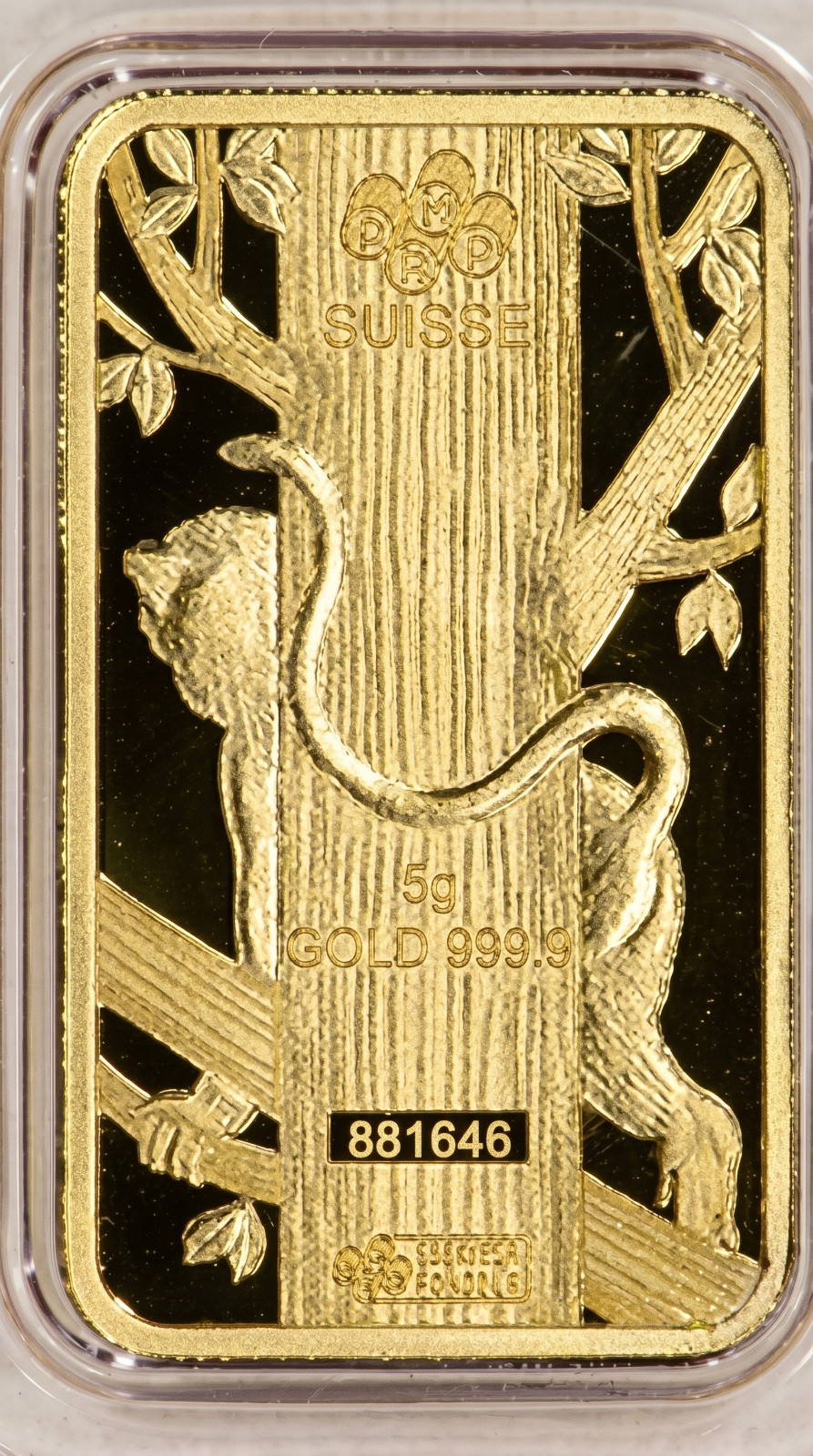 PAMP Suisse 5g Gold Year of the Monkey – The Lunar Calendar Series. New in Assay
