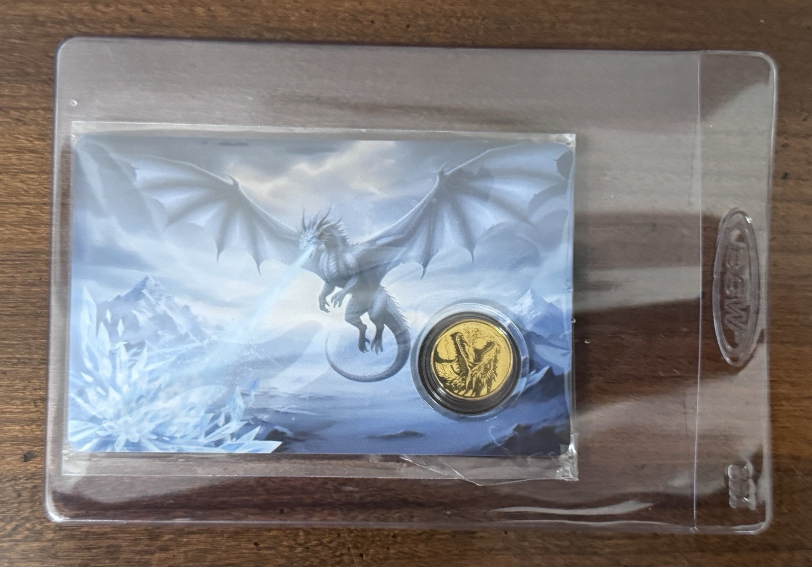 Ice Dragon 1/1000 oz Fine Gold Round in Card (9,999 Mintage) 320 Coins Mint