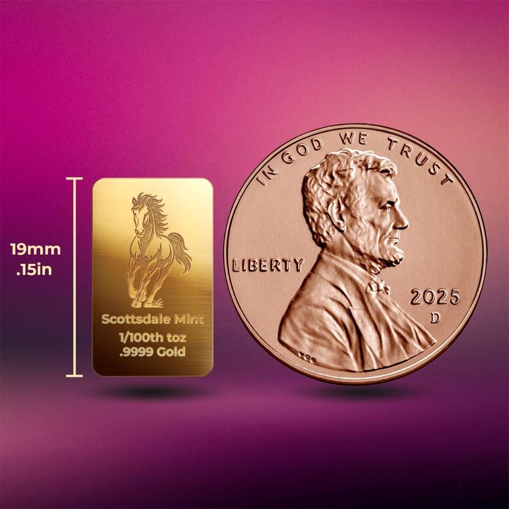 1/100 oz .9999 Gold Bar – Lunar Year of the Horse Gold Bullion Bar #A734