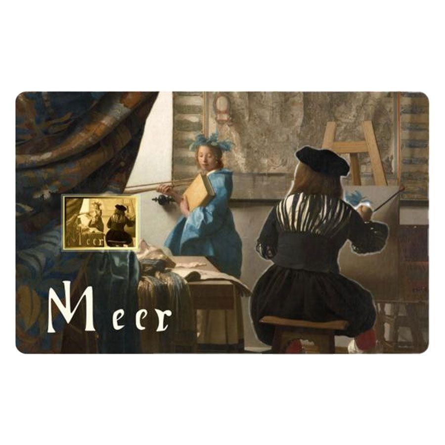 Vermeer The Art of Painting 1/1000 Oz 24k Gold Coin 999 card Chad 2024