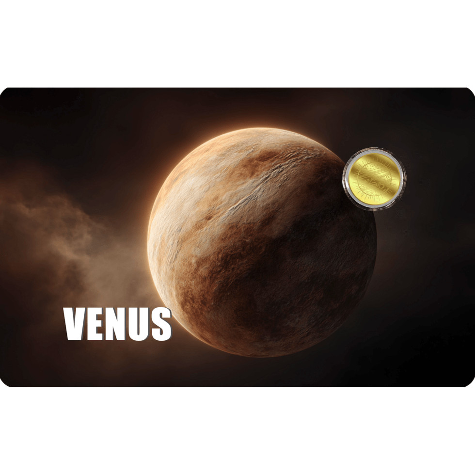 2026 Liberia Venus 1/1000 oz Gold Proof Coin in Assay Card
