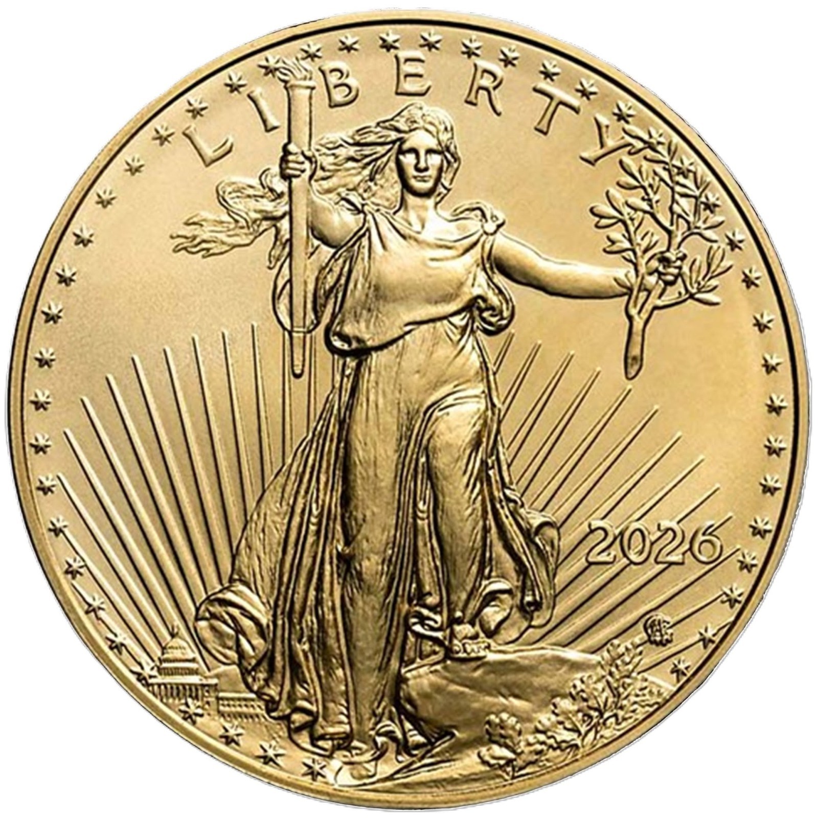 2026 Liberia American Gold Eagle 1/200 oz .9999 Gold Coin in Card (4999 Mintage)
