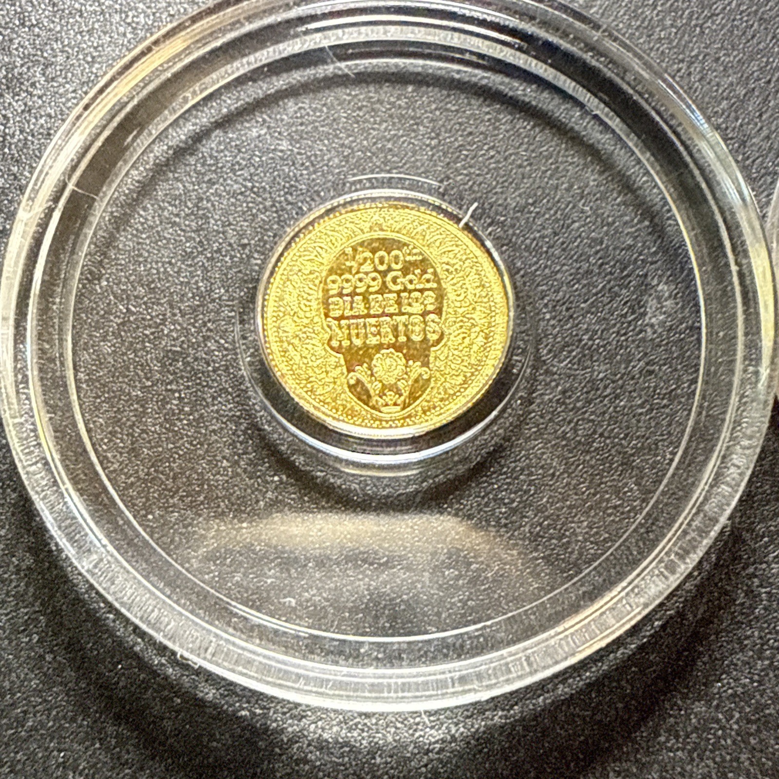 Lot Of 2- 1/200th oz .9999 Fine Gold Skull Dia De Los Muertos Fractional Gold