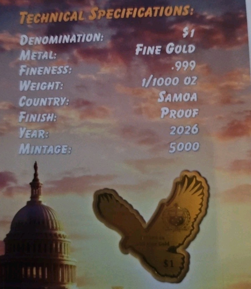 American Bold Eagle 1/1000 Gold