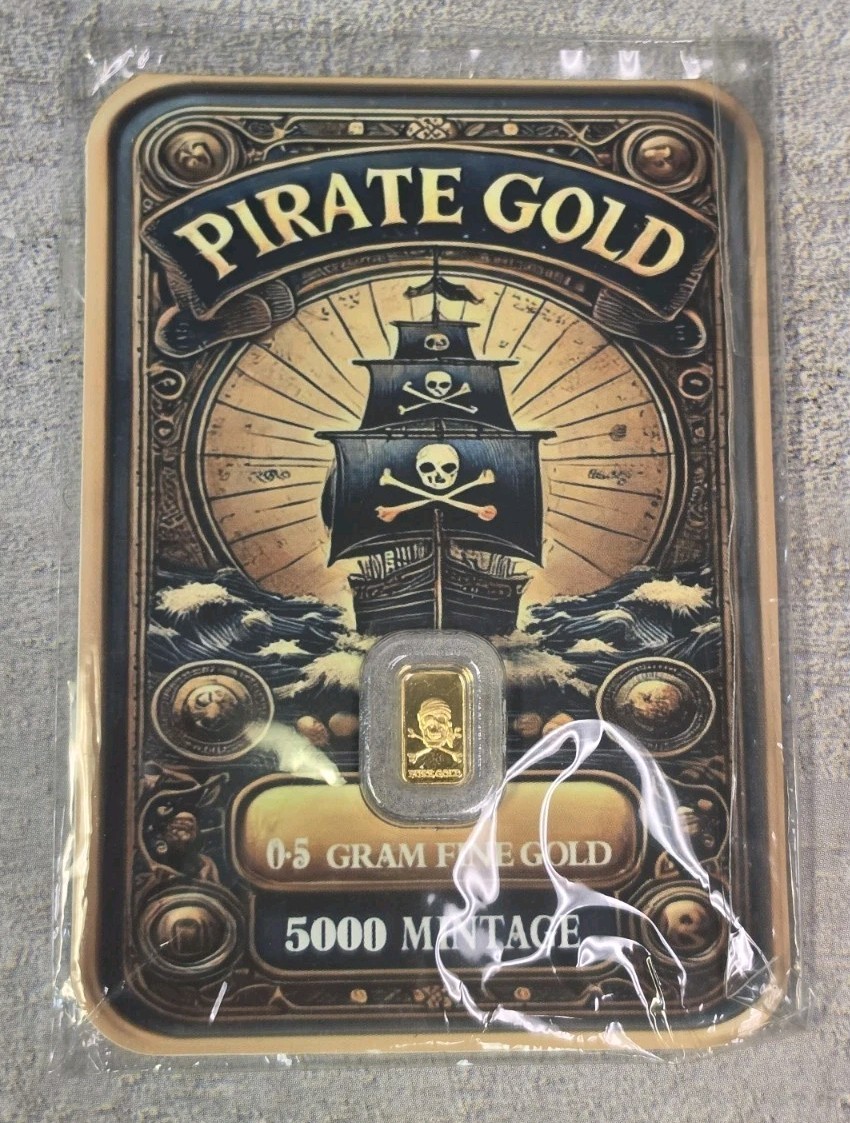 .5 Gram Pirate Gold Bar .999Fine. Limited Mintage Of 5,000Collectible