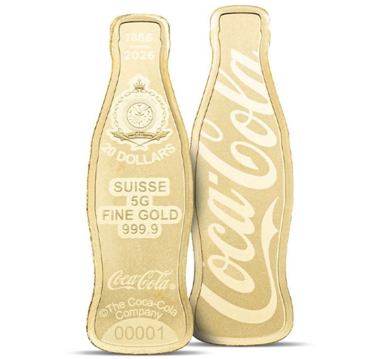 5 gram Gold Bar – PAMP Coca-Cola® Serial Number 2630-2634