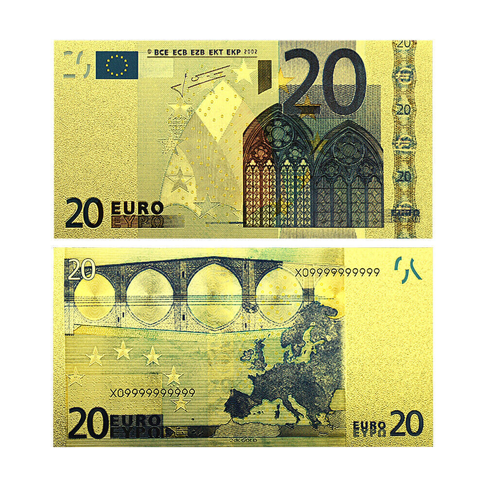 20 Euro Gold Bank Noten € Bullion Münze Barren Gold Investment Schein
