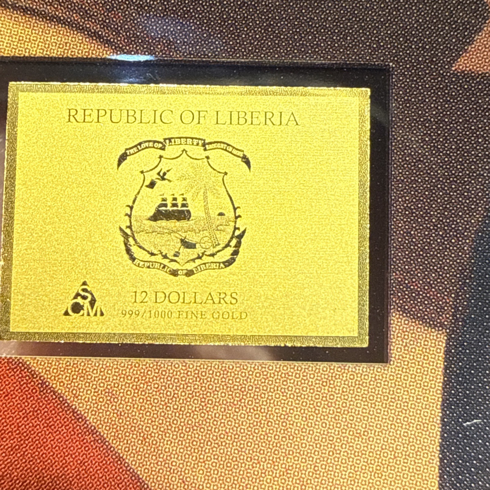 Theodor Roosevelt 1/1000 Oz Gold Coin $12 Liberia in Card 50,000 Mintage