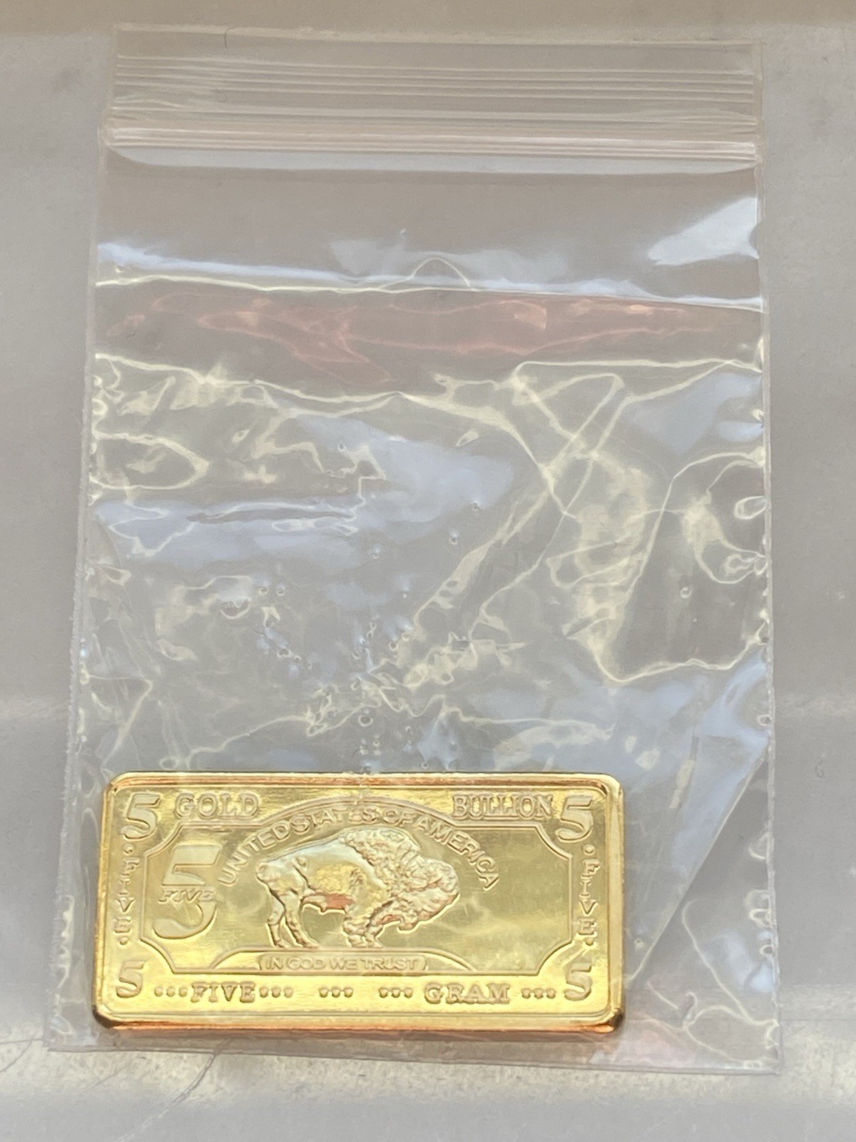 Lot of 10 – 5 GRAM 100 MILLLS GOLD BUFFALO BULLION BARS .999 FINE