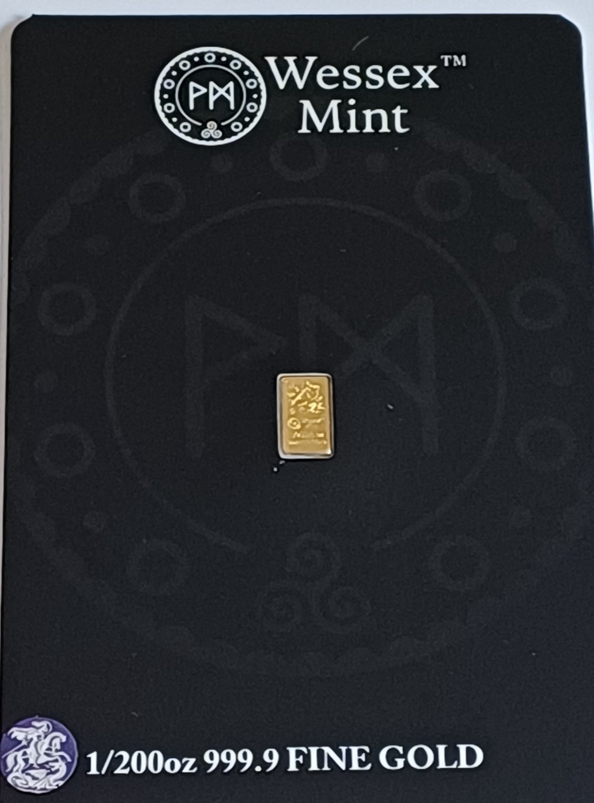 Wessex Mint 1/200th oz George & the Dragon Gold .999 Bar in Blister