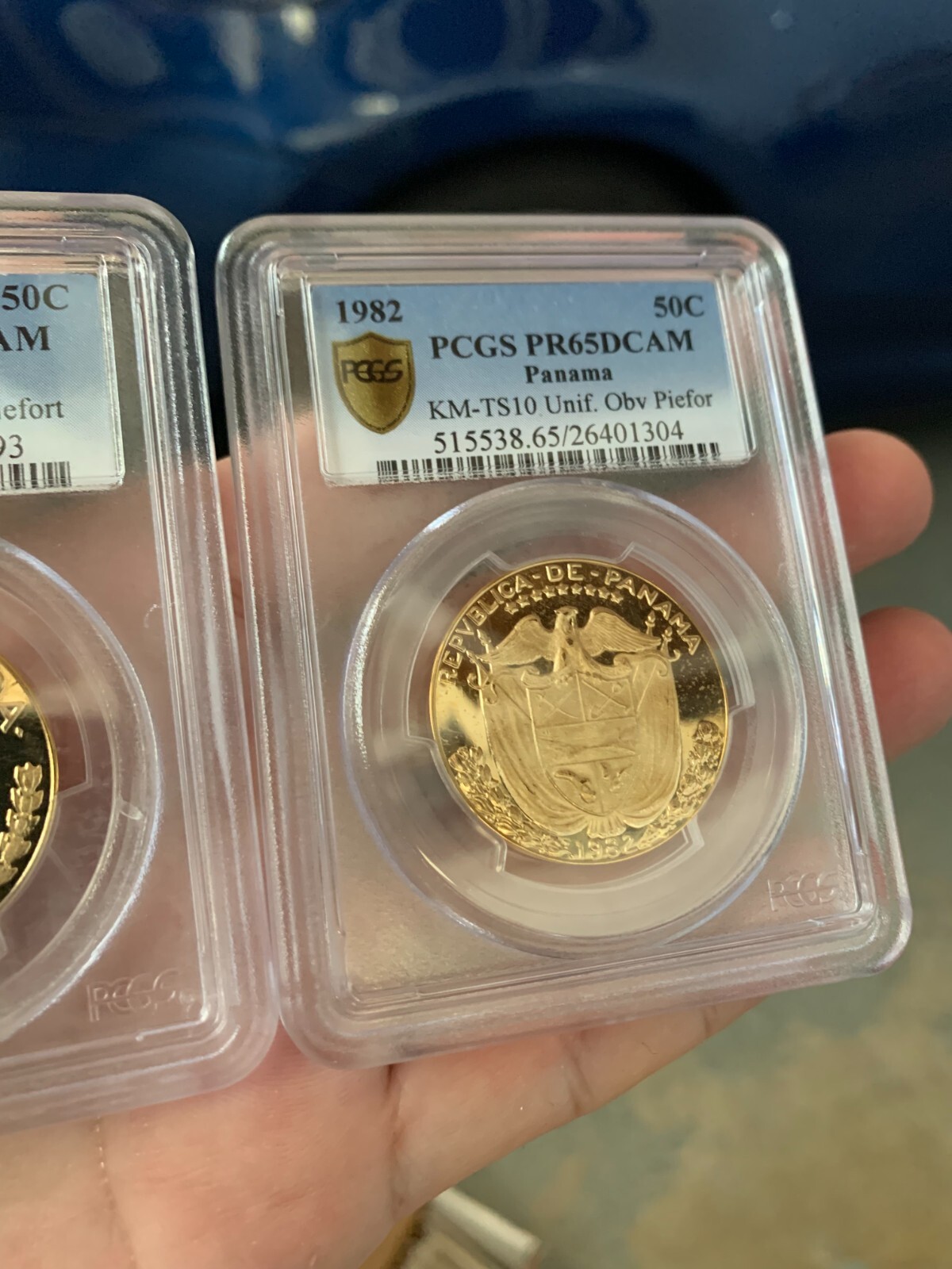 1982 Piefort Trial Strikes Panama Gold Uniface PCGS PF65DCAM