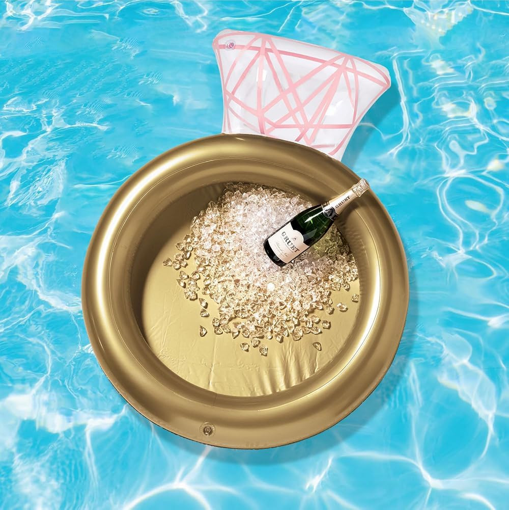 Gold & Pink Diamond Ring Inflatable Cooler (31.8″ X 44.8″) – 1 Pc. | Eye-Catchin