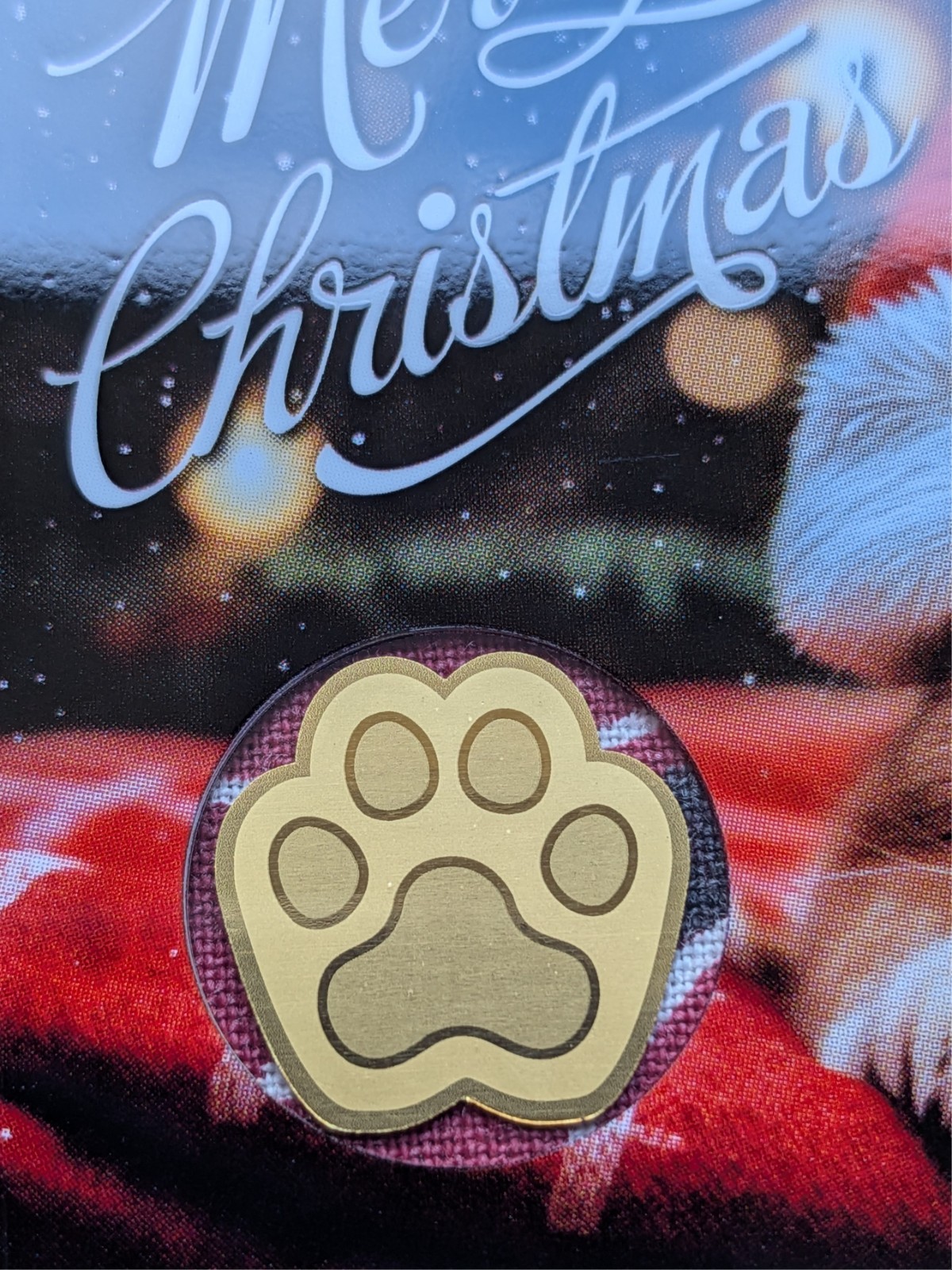 Chad Cat Paw Christmas Xmas 1/1000 Oz .999 Gold Coin in card 50k Mintage