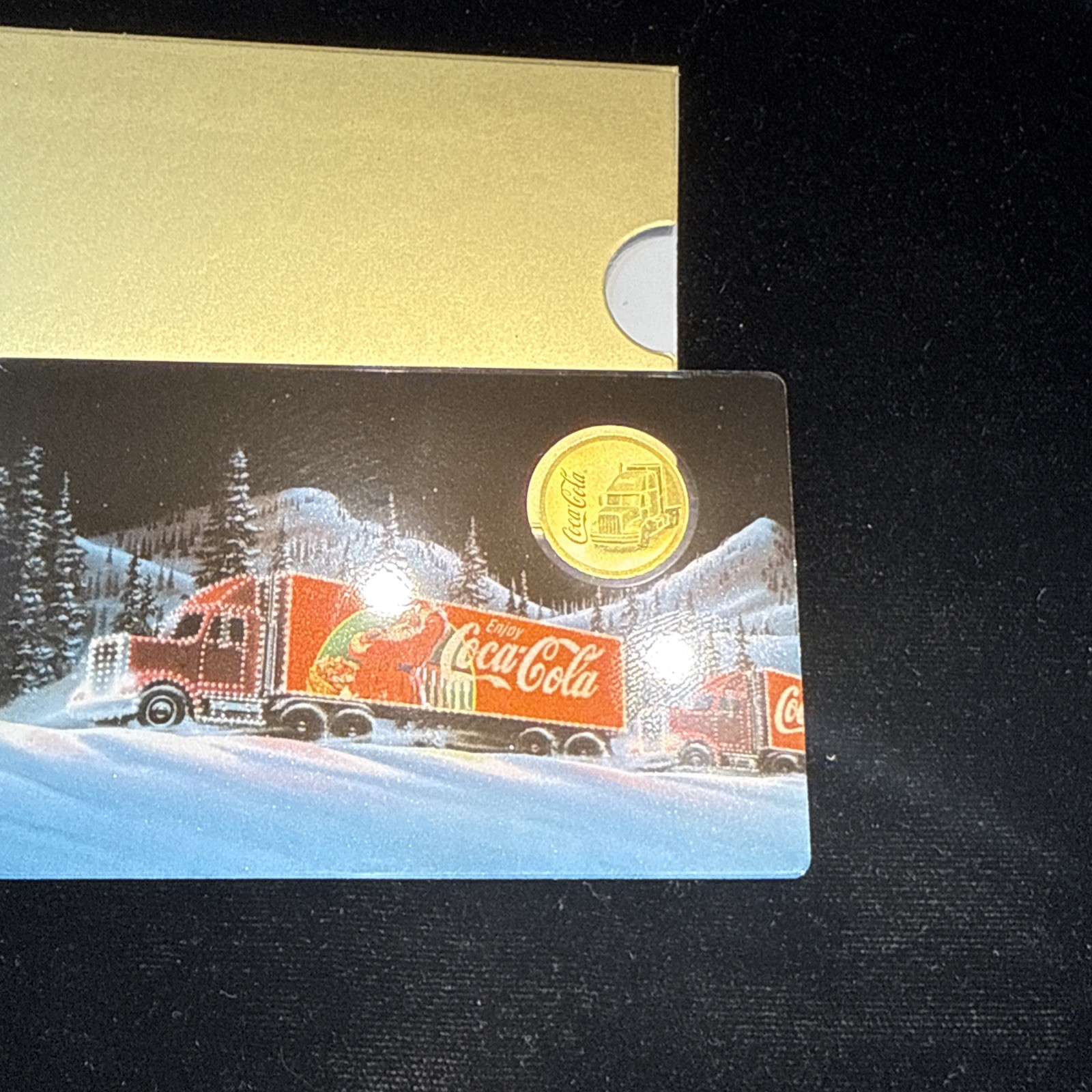 1/1000th oz Gold Coin Card The iconic Coca Cola truck with C.O.A.