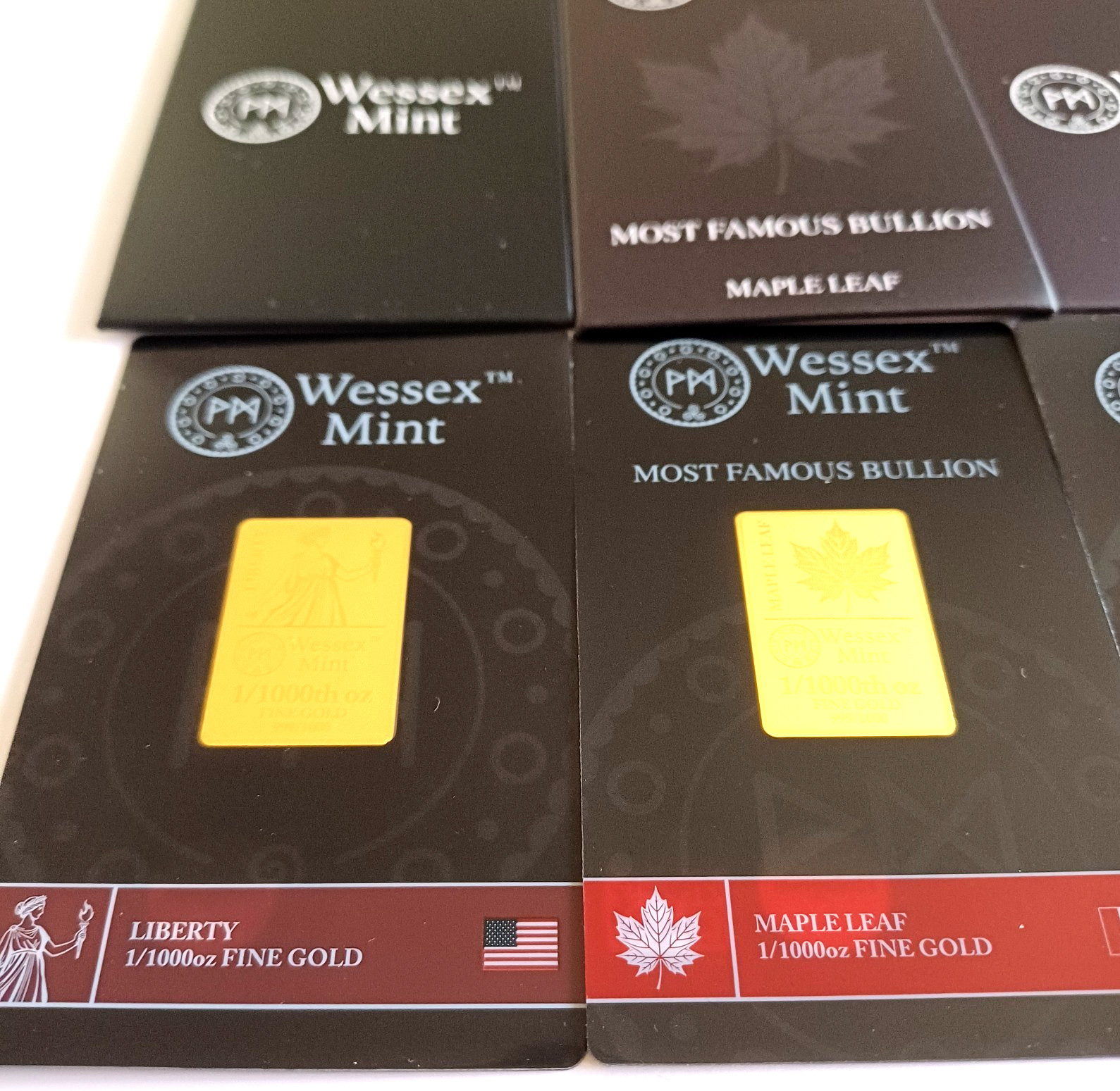New Wessex Mint 1/1000th oz x 3 Fine Gold Bars Bundle 999.9 24ct RRP 39.99 each