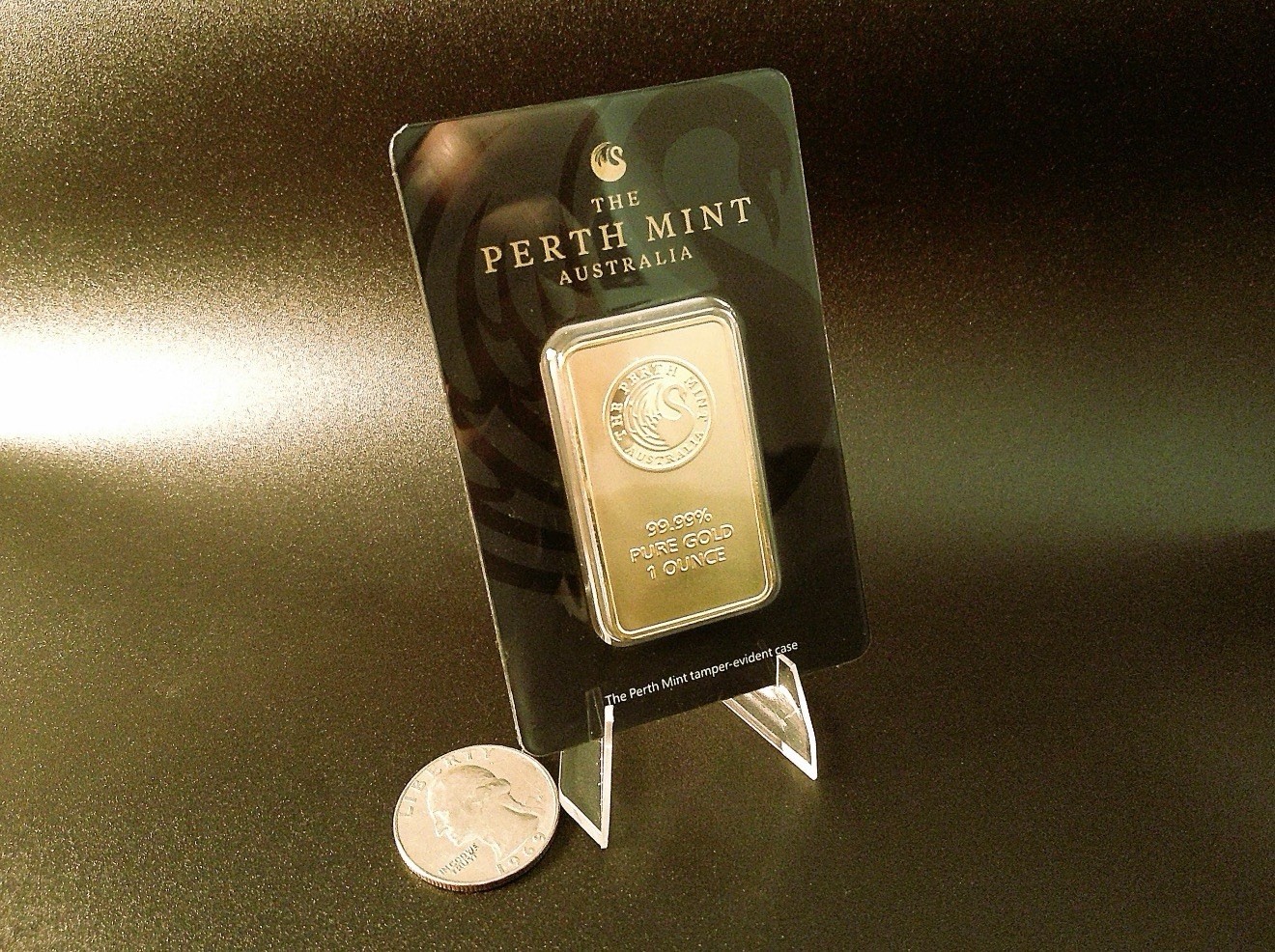 Perth Mint 1 oz Gold Bar .9999 Fine & 99.99% Pure Gold w/ free $1 Utah Goldback