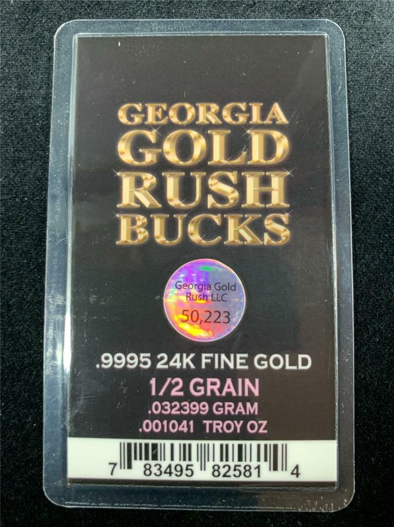 GEORGIA GOLD RUSH BUCKS COMBO PACK; 5 WEIGHTS; .9995 24K FINE GOLD BULLION
