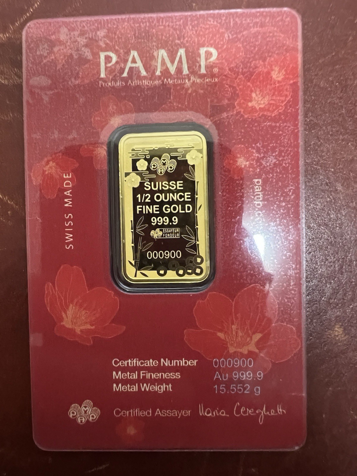PAMP 1/2 oz GOOD LUCK MANEKI NEKO CAT GOLD BAR & 14K BEZEL FREE WITH PURCHASE!