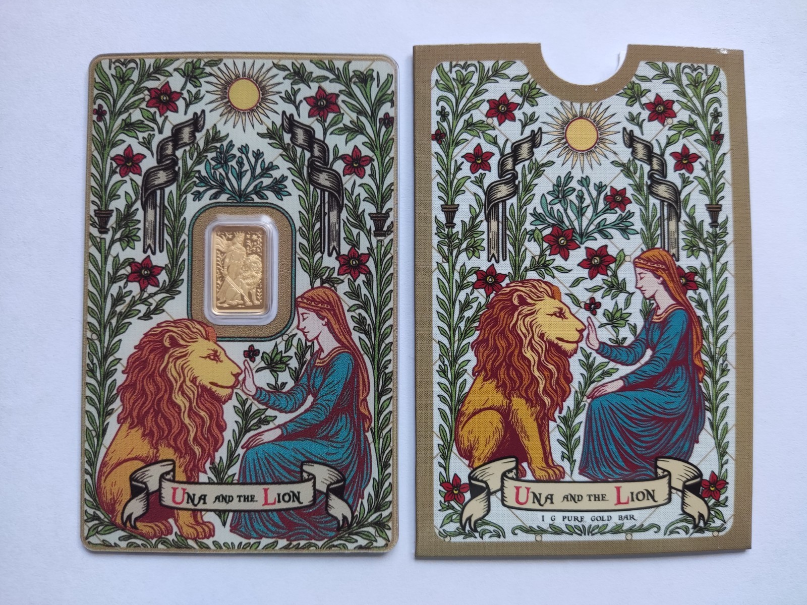 PAMP 1g Una & The Lion 999.9 Gold Bar – 3000 Limited Mintage – With Sleeve