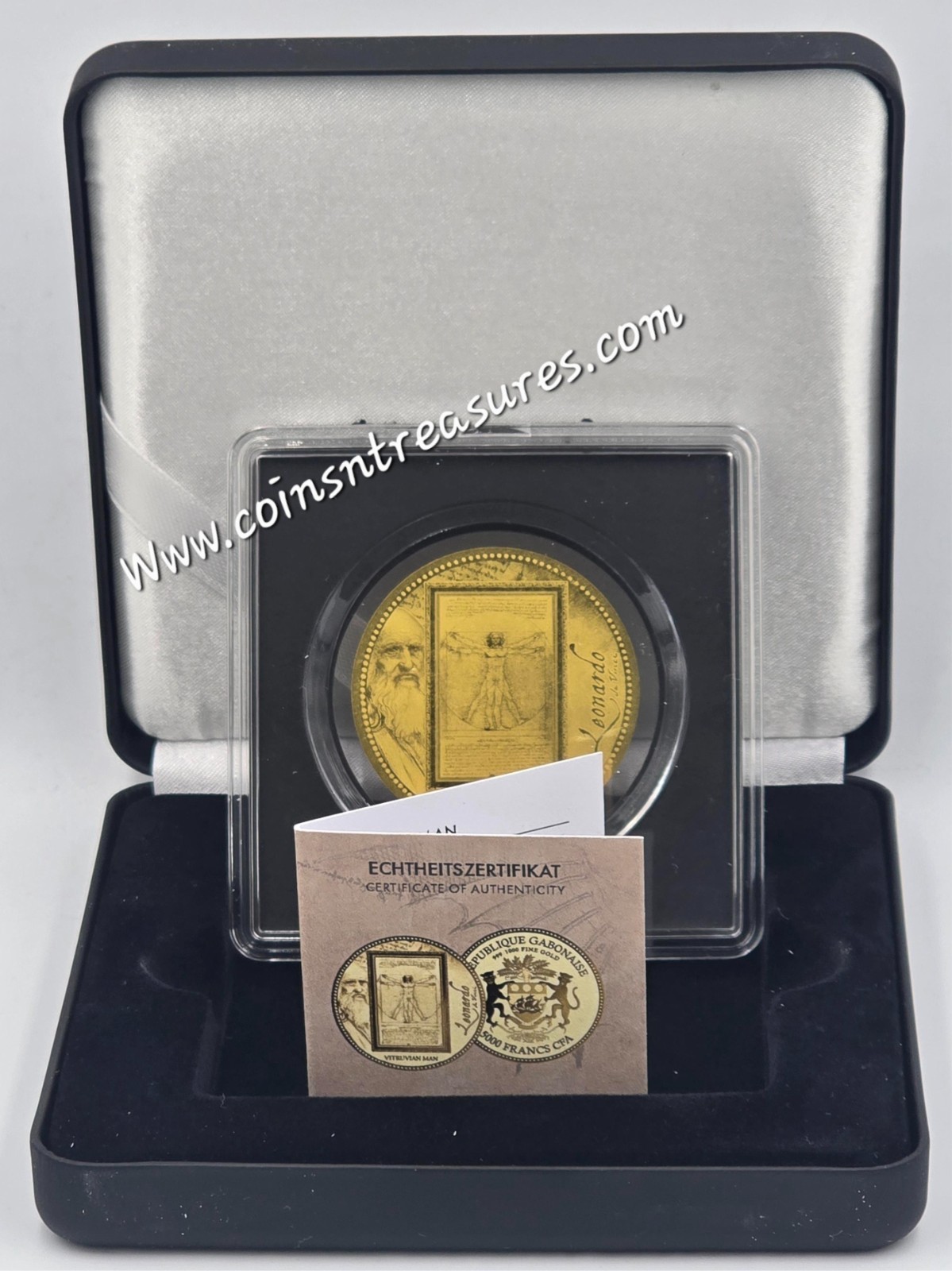 Da Vinci Vitruvian man 1/200 Oz Gold 999 coin