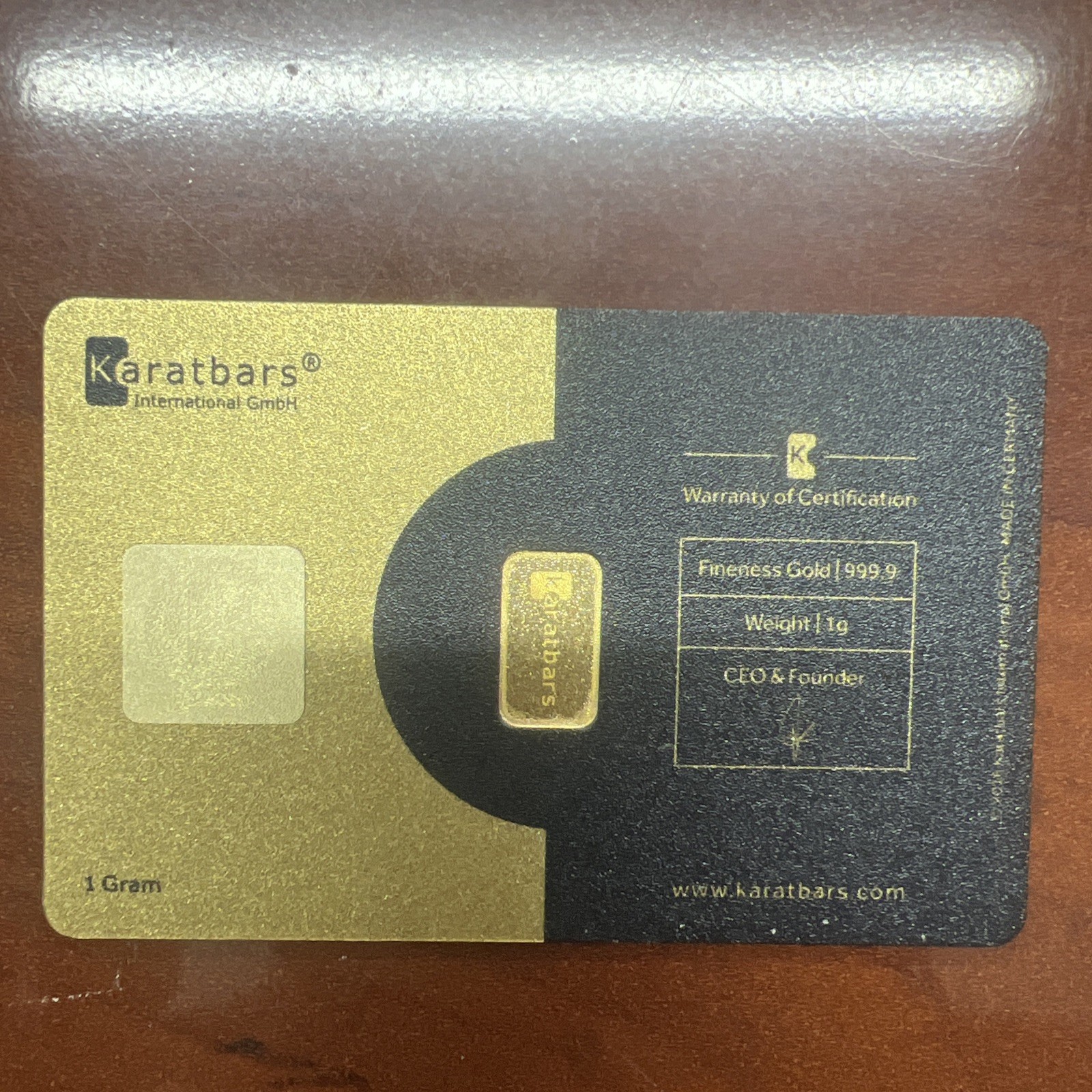 Karatbars 1g Gold Bar .9999 Fine 24K KARAT Bullion In Assay – Sealed Investment