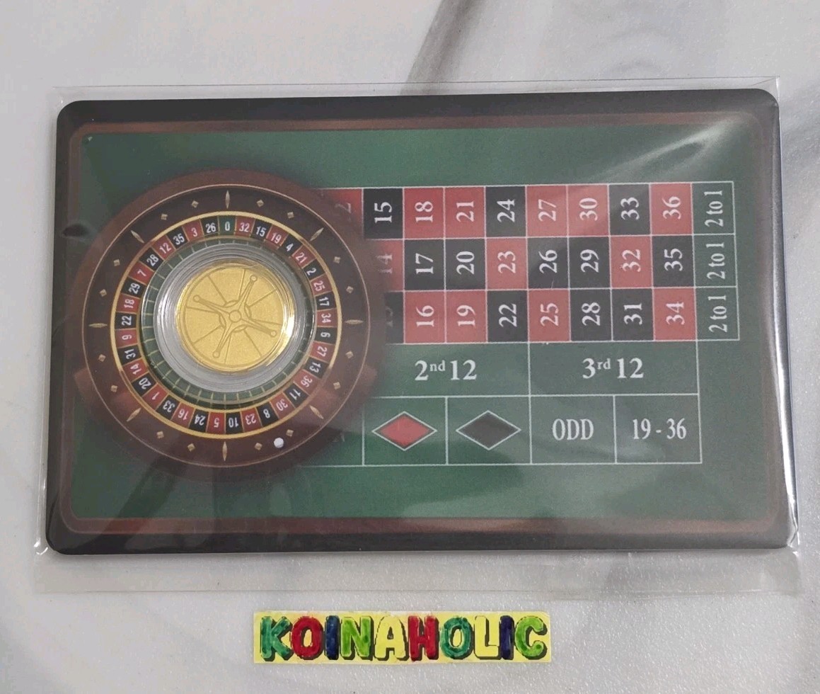 Roulette GOLD 1/1000 oz .999 Fine Coin in Card COA Limited Mintage 10,000🔥