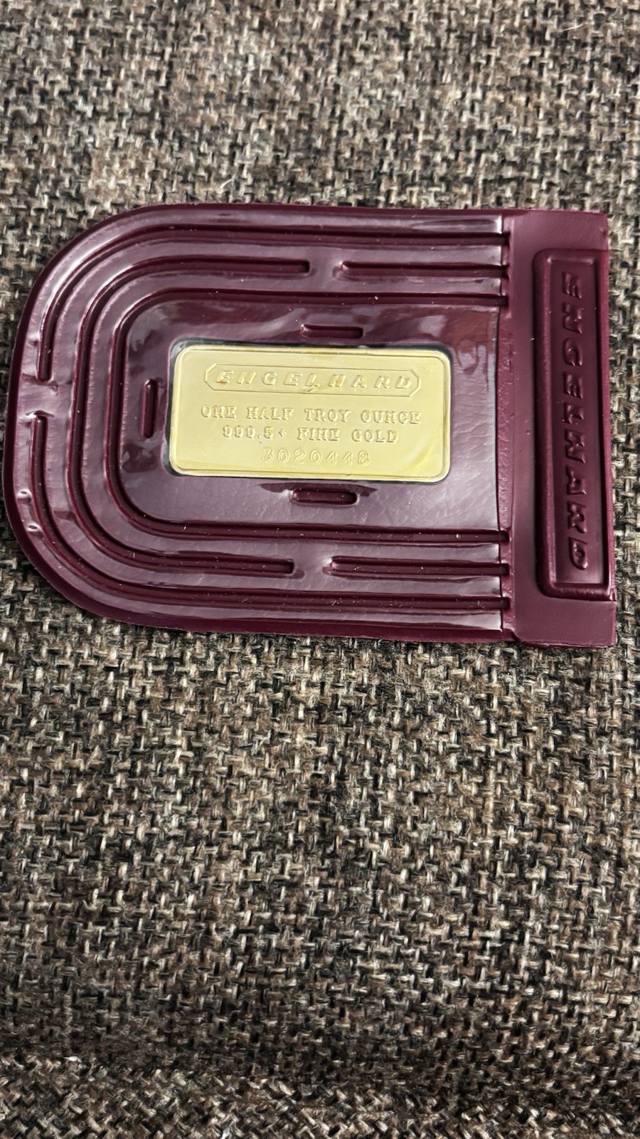 RARE VINTAGE ENGELHARD 1/2 ONE HALF TROY OUNCE 999.5 GOLD SEALED IN PACKAGE