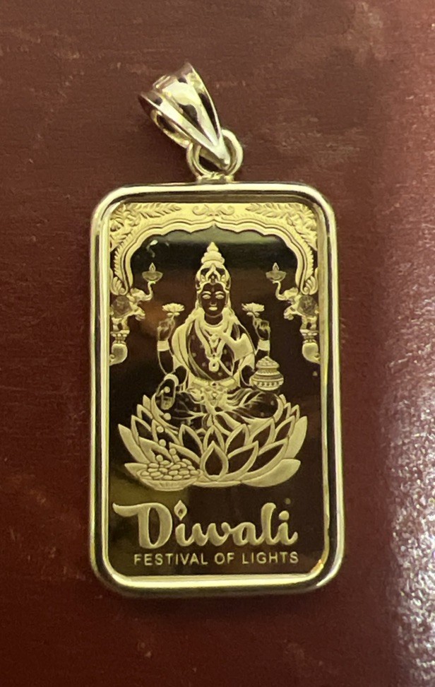 Pamp 5 G 24K Gold Bar Diwali Festival Of Lights & FREE WITH PURCHASE 14K BEZEL!