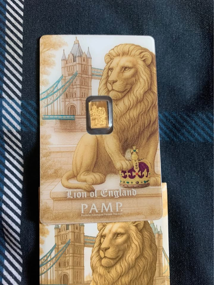 PAMP Lion of England 0.5g Gold Bar .9999 Fine Gold Mintage 3,000 Cert No. 2505