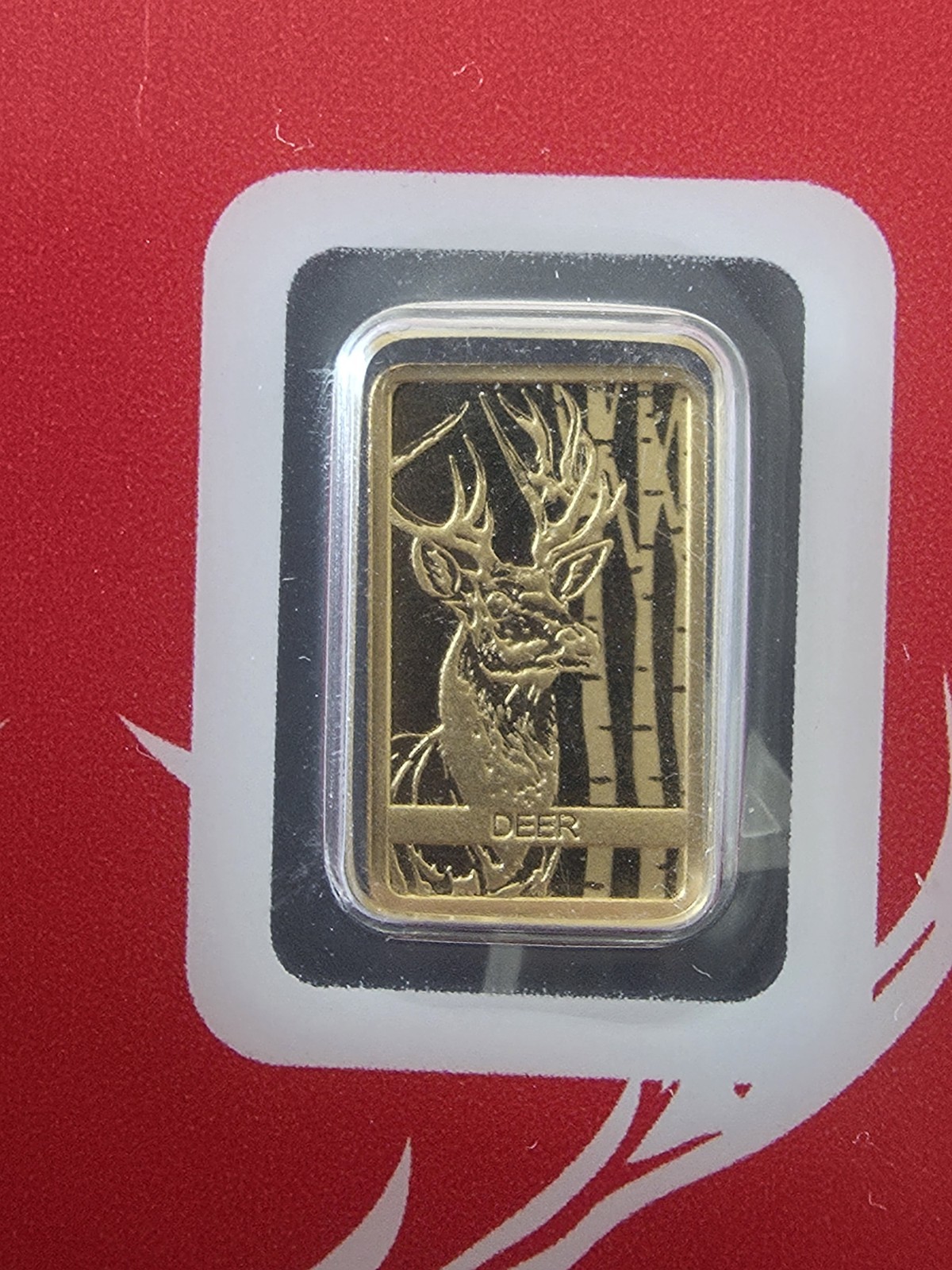 PAMP Suisse 1 Gram Gold Bar, Deer In Assay, 5000 Mintage 999.9 Pure Gold