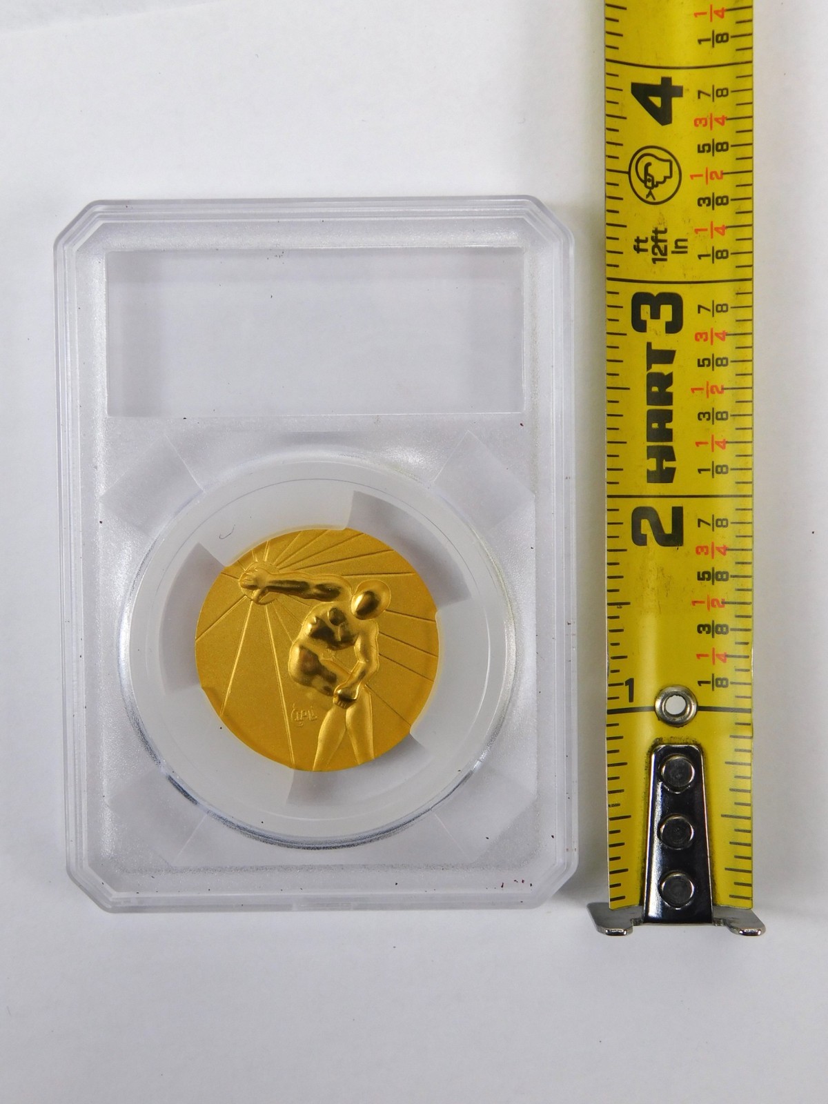 US 1984 Salvador Dali Olympic Games Gold Medal Medallion Round Coin Discus