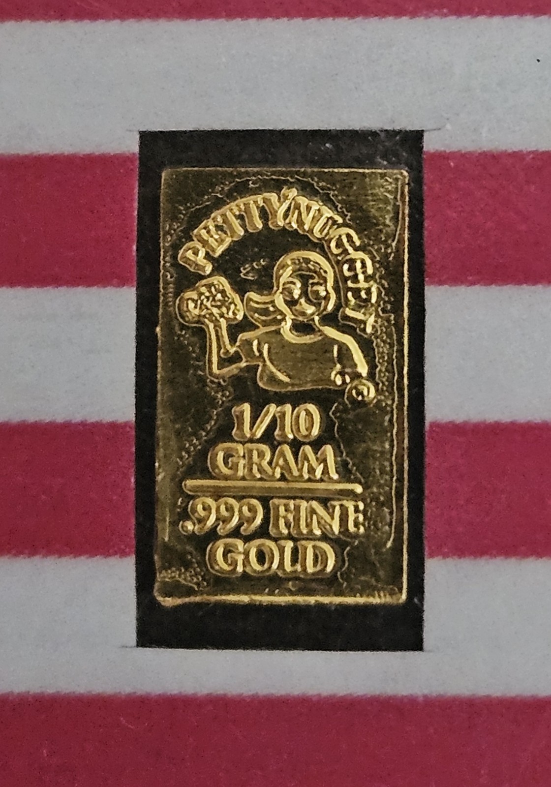 PettyNugget 1/10 Gram .999 Fine Gold USA Patriotic Note Statue of Liberty