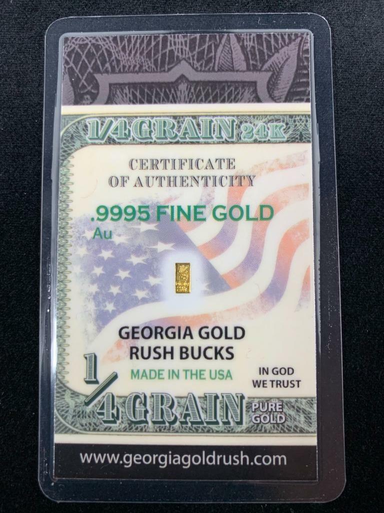 GEORGIA GOLD RUSH BUCKS COMBO PACK; 5 WEIGHTS; .9995 24K FINE GOLD BULLION