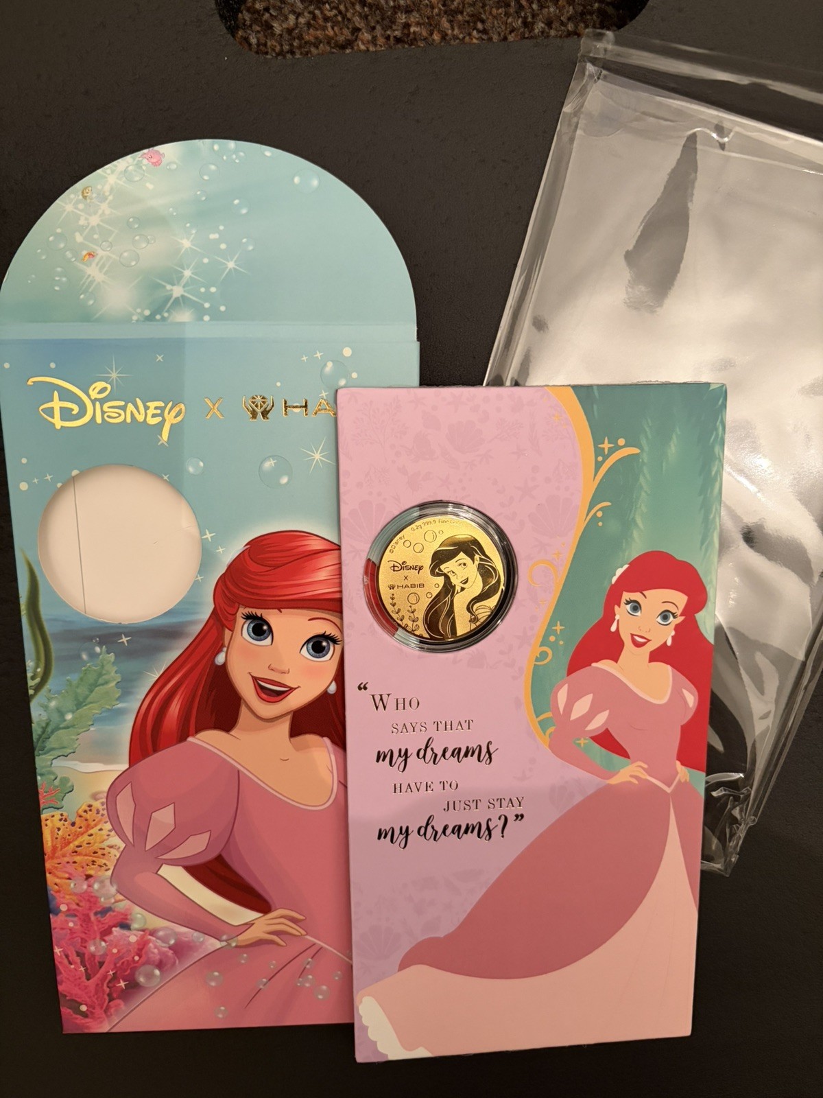 Disney Princess Ariel design A Pure gold 999.9