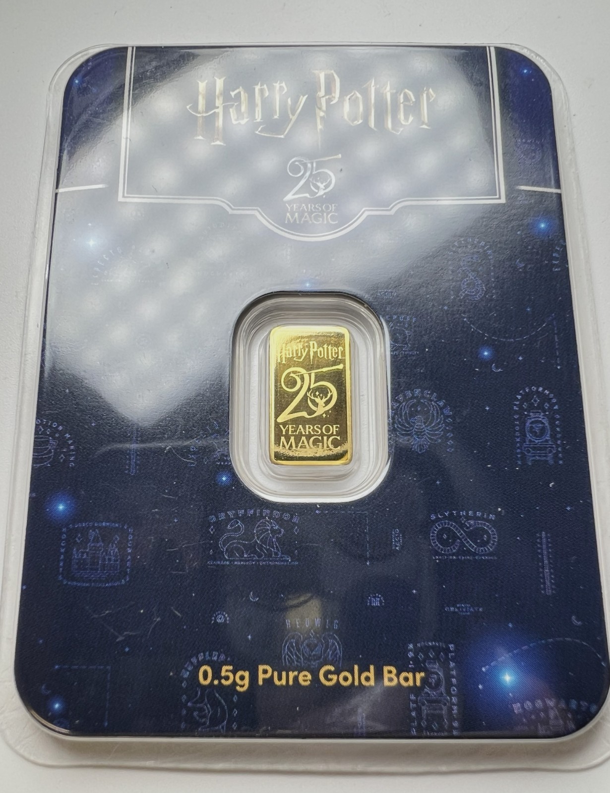 Harry Potter 25th Years of Magic 0.5g Gold Bar In Assay Limited Edition