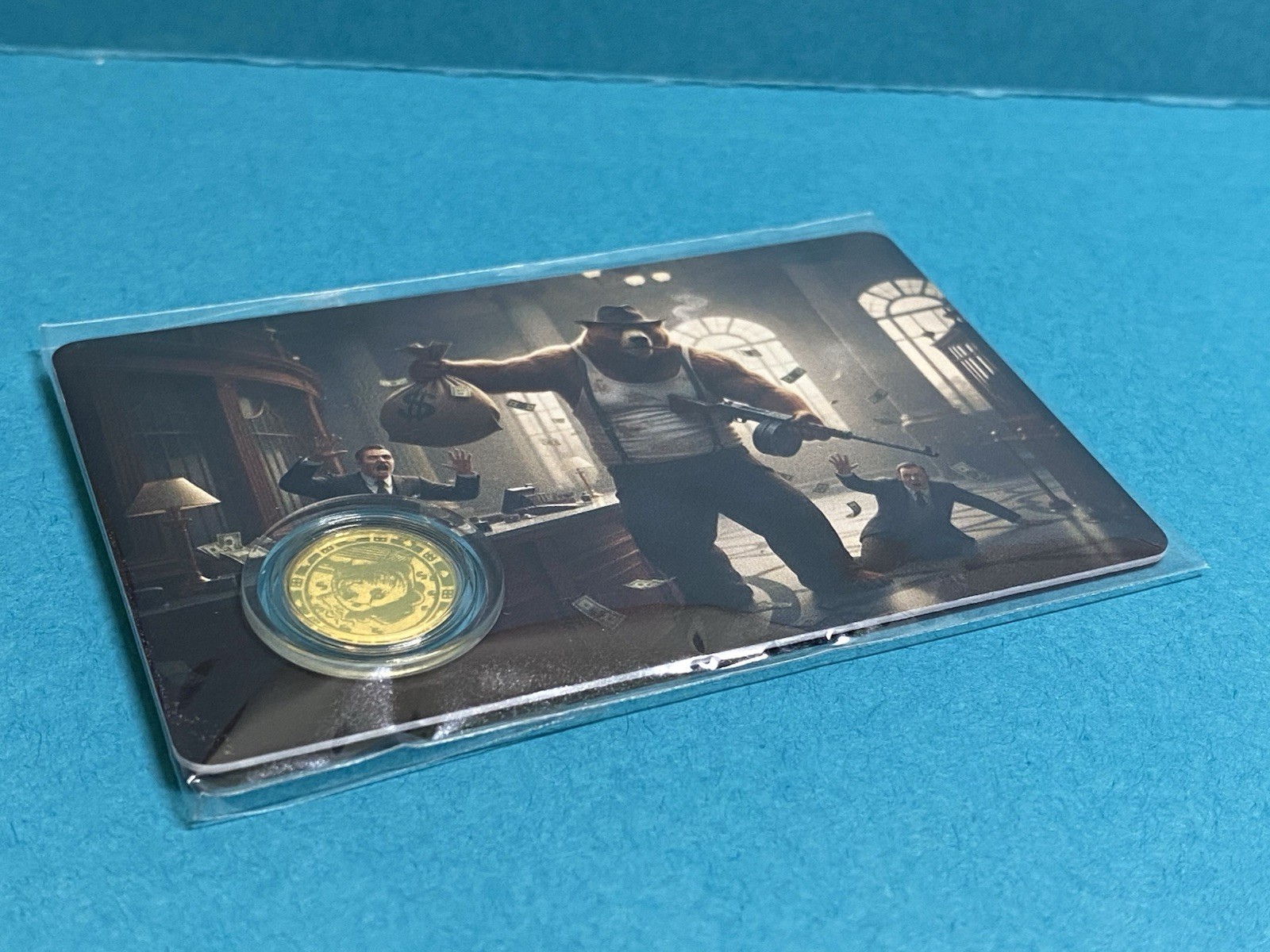 Gangster Mob Bear Gold 1/1000 Oz 999 Fine Round in COA Card