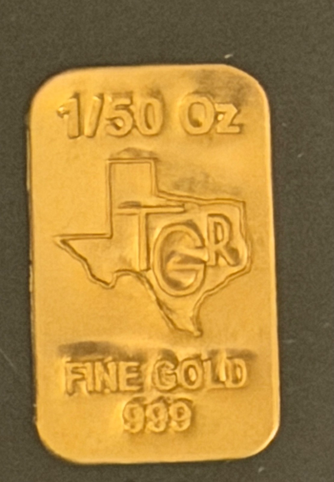 1 /50th GOLD BAR TGR .9999 BULLION Assay with their own Number