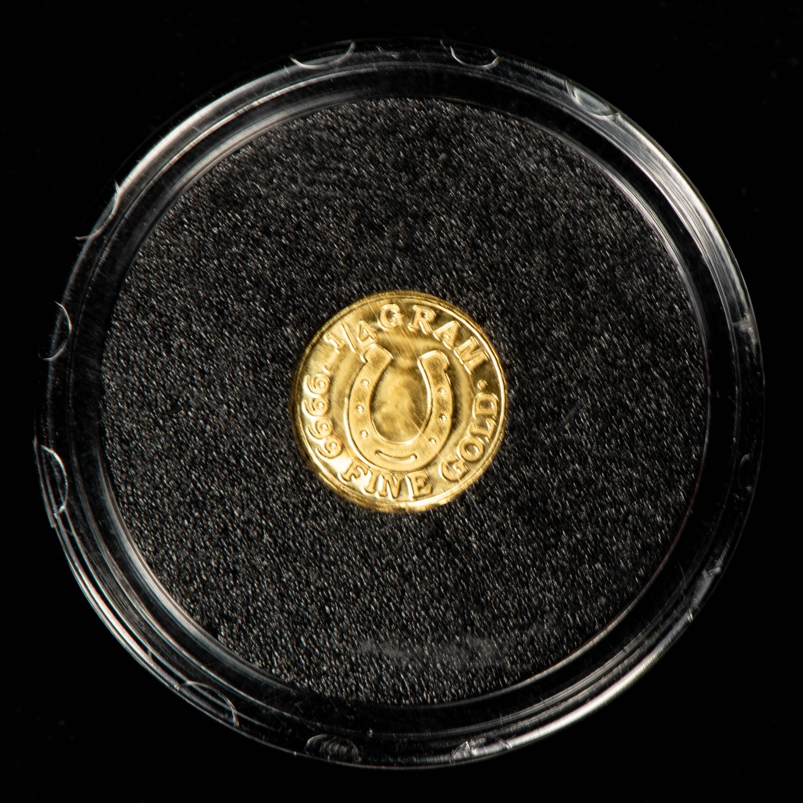 1/4 gram .25 g Gold Round MPM Monarch Precious Metals Lucky Horseshoe – G5705