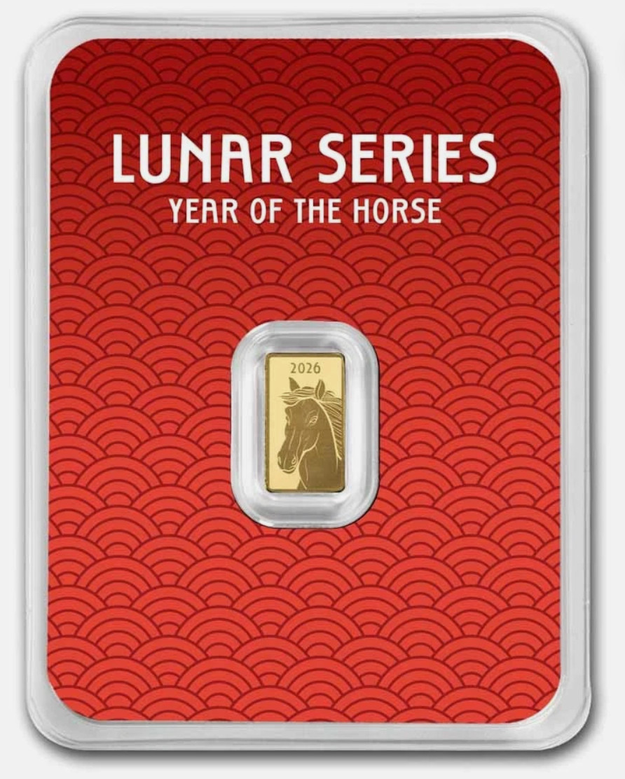 [IN STOCK] 1 gram Gold Bar – 2026 APMEX Year of the Horse (TEP, Series 2)
