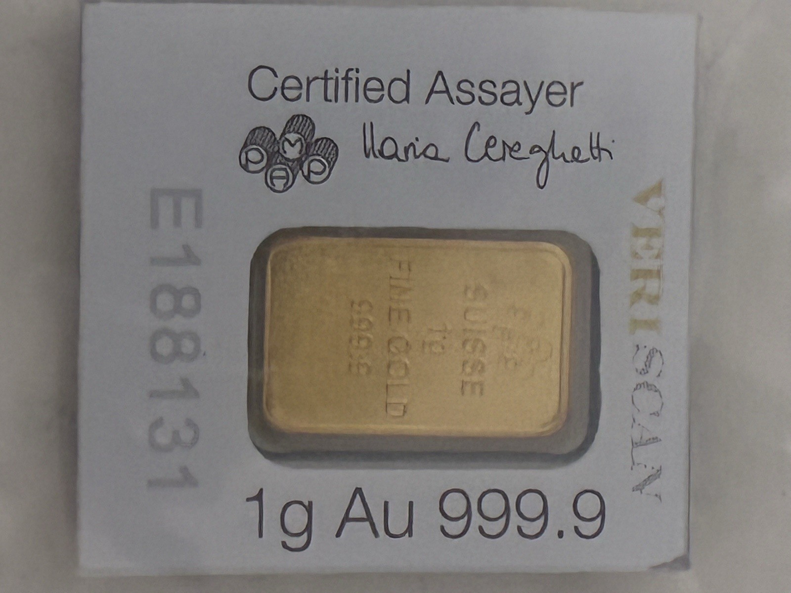 Robinhood Solid gold bar: Contains 1 gram (0.03215 oz) of .9999 fine gold In Box