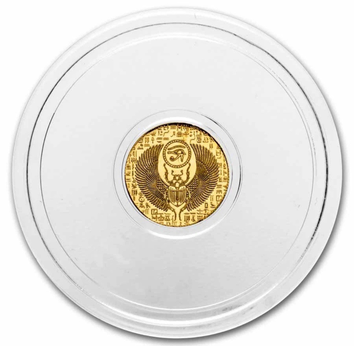 1/200 oz Gold Coin Round: Egyptian Scarab in Case – MPM