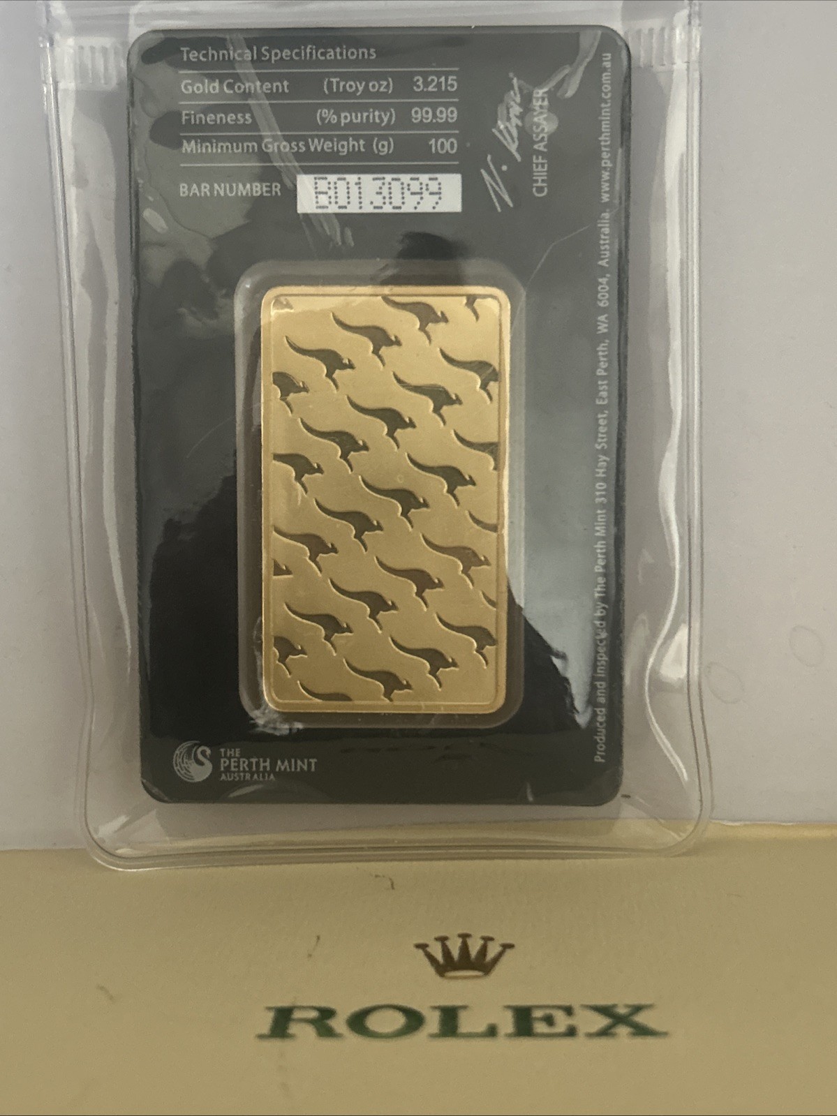 The Perth Mint Australia Gold. Investment Bar. 100 Grams.