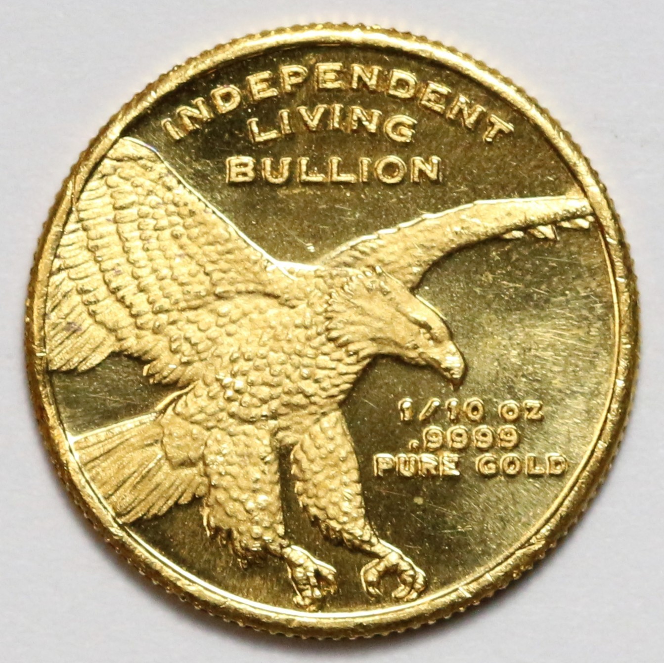 1/10oz Lady Liberty Gold Round – .9999 Fine – Independent Living Bullion