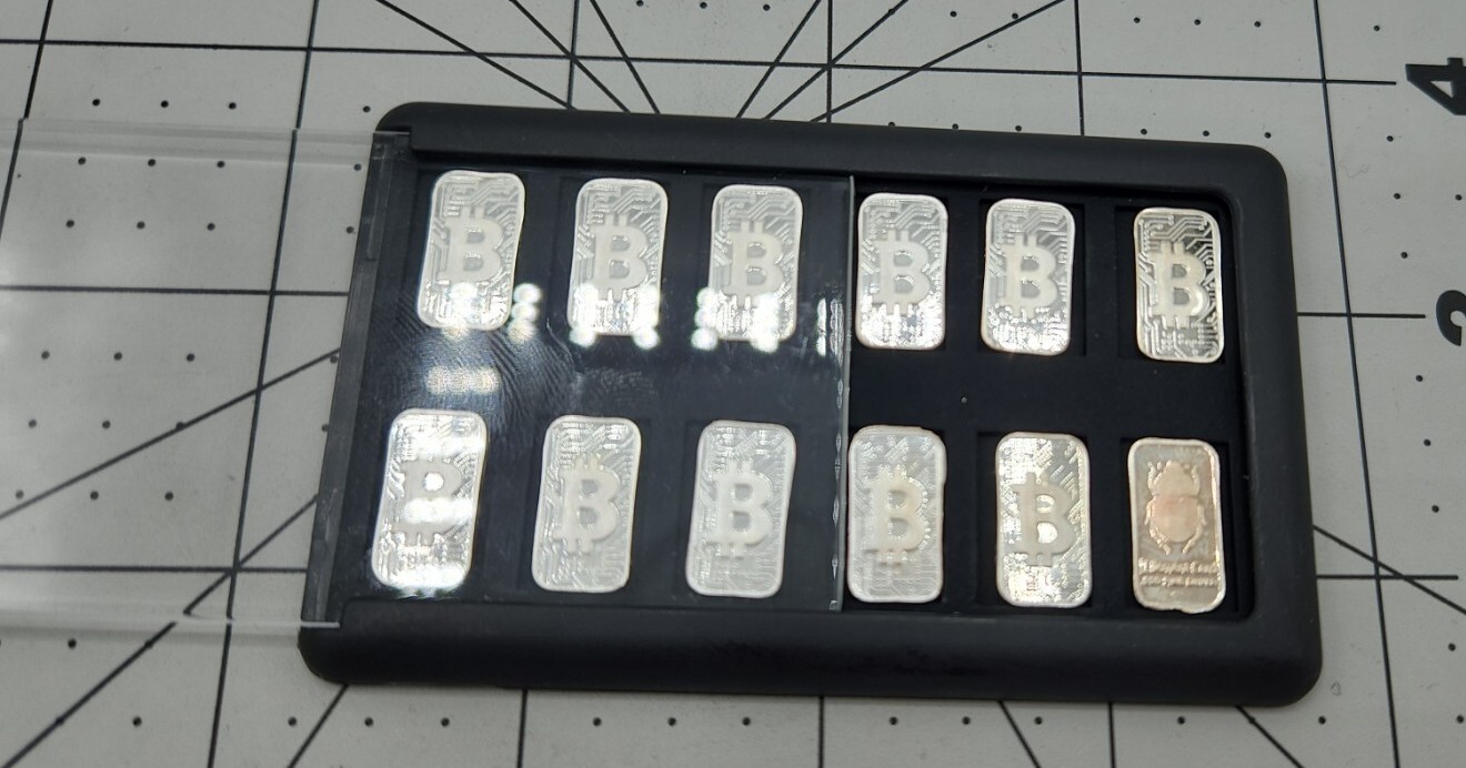 Element Card Twelve 1g Bitcoin 999 Fine Silver Ingots With Holder