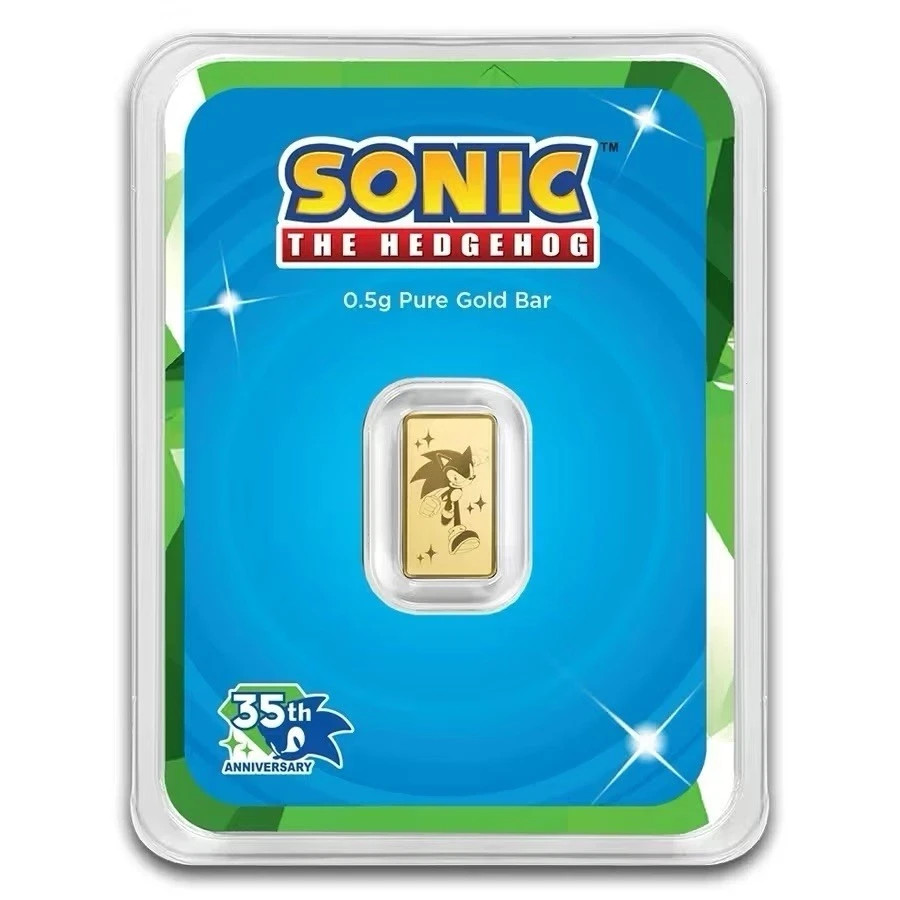 Sonic the Hedgehog 35th Anniversary 1/2 Gram Gold Bar In TEP Serial #349/7500