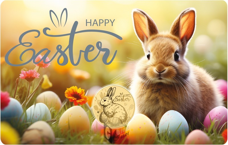 Happy Easter 1/1000 Oz 999 Gold Medal